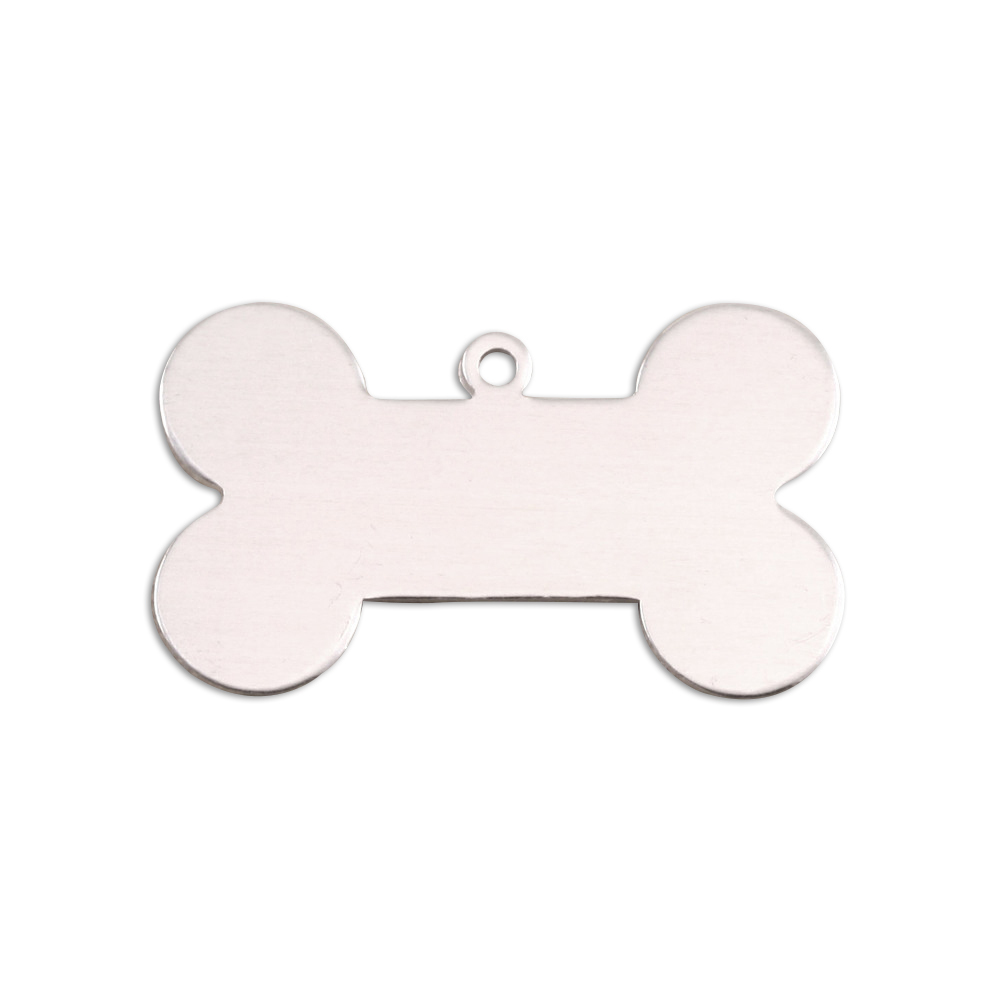 Metal Stamping Blanks Aluminum Dog Bone with Top Loop, 31mm (1.25") x 19mm (.75"), 18g, Pack of 5